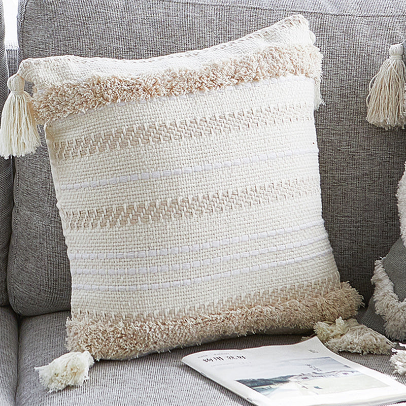 Nordic Moroccan tufted geometric tassel pillowcase