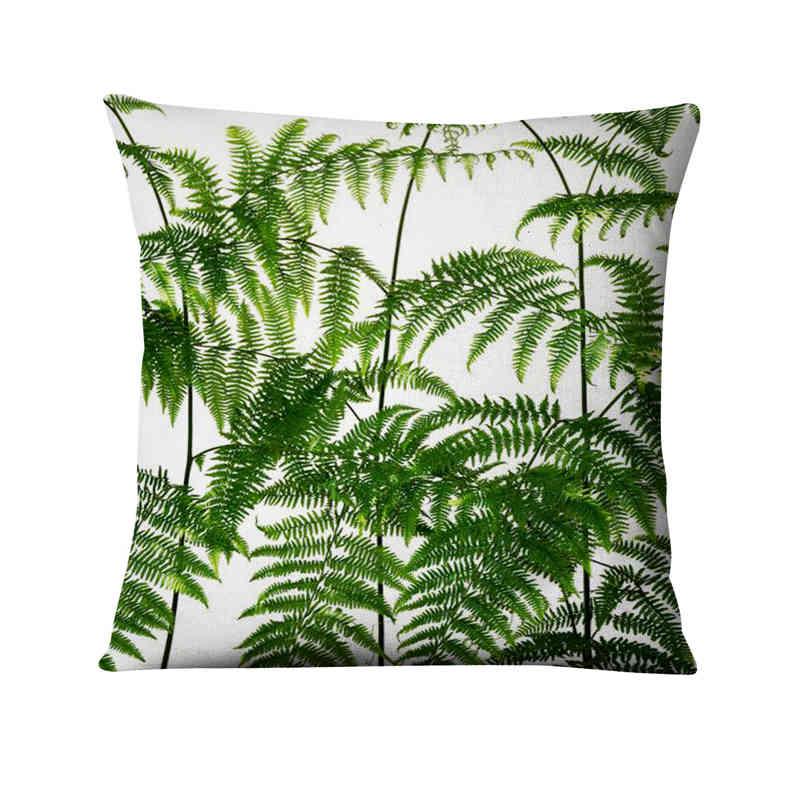 Floral Digital Print Pillowcase Green Plant Cushion Cover