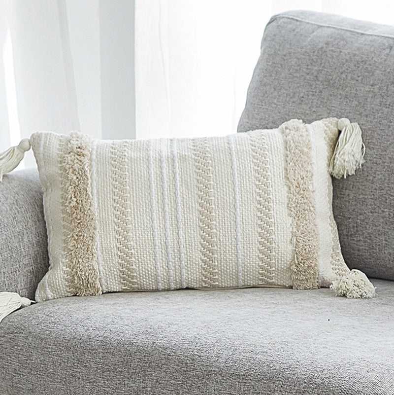 Nordic Moroccan tufted geometric tassel pillowcase