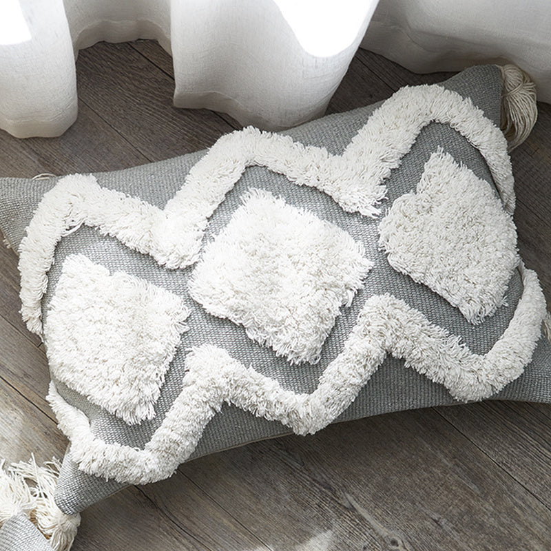 Nordic Moroccan tufted geometric tassel pillowcase