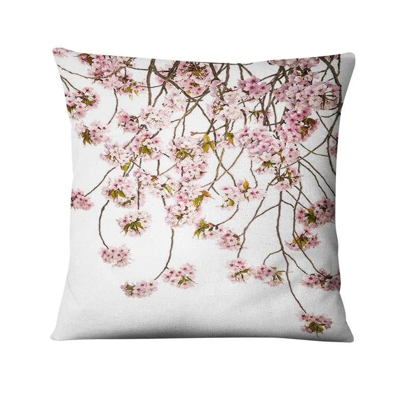 Floral Digital Print Pillowcase Green Plant Cushion Cover