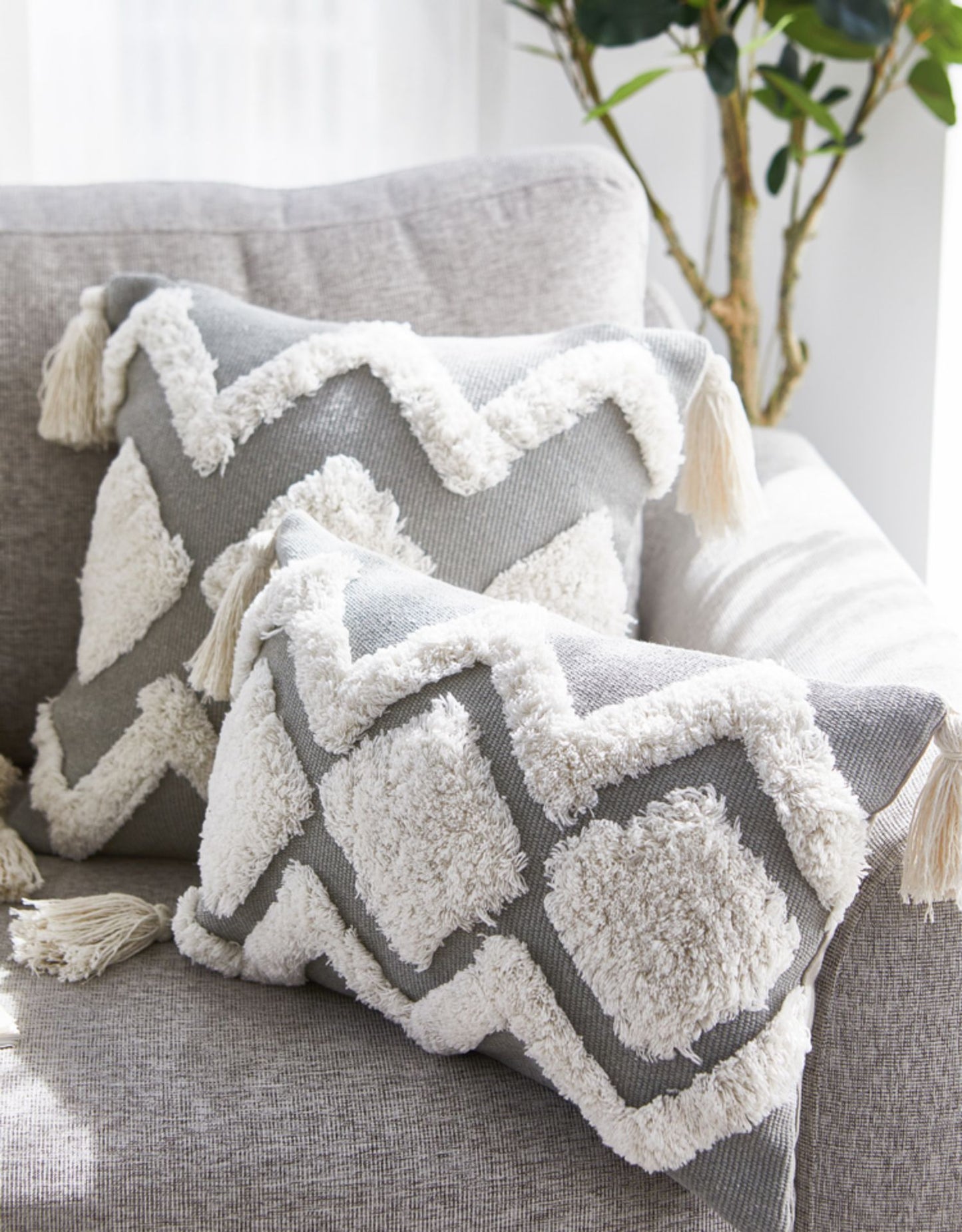 Nordic Moroccan tufted geometric tassel pillowcase