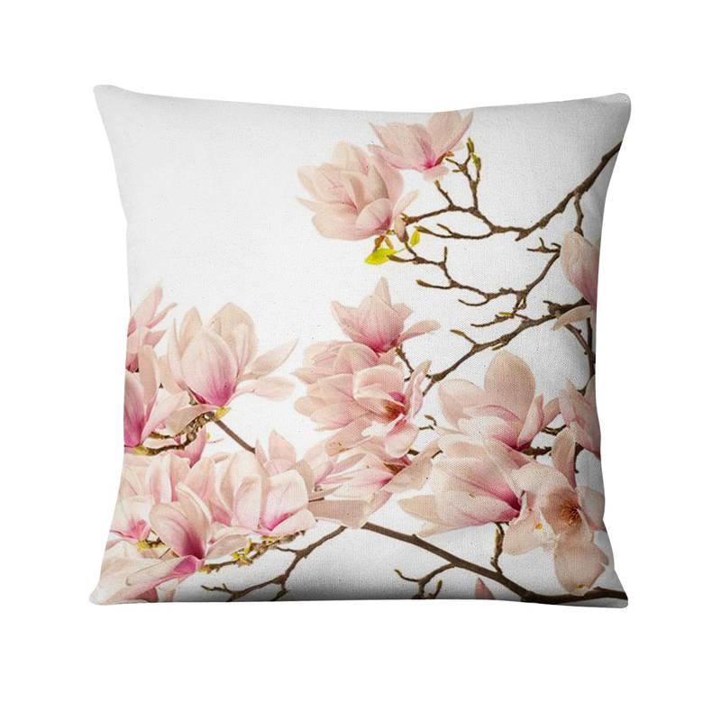 Floral Digital Print Pillowcase Green Plant Cushion Cover