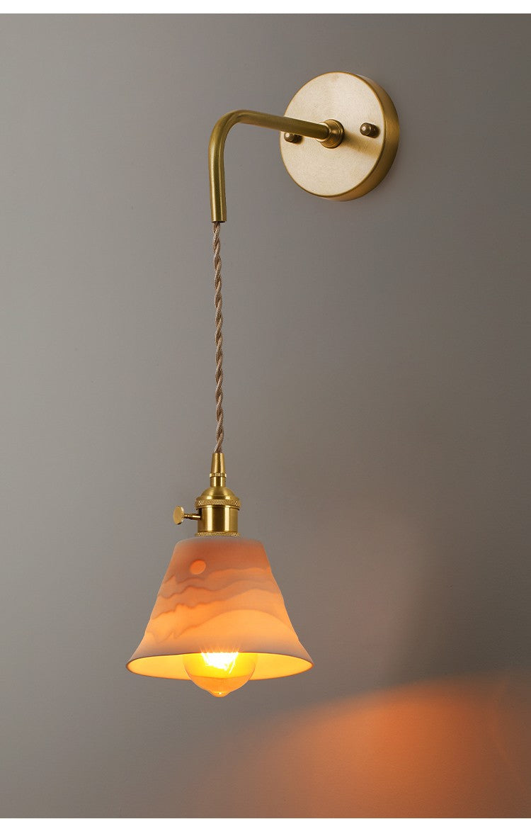 Japanese Retro Nordic Simple Bedside Brass Wall Lamp